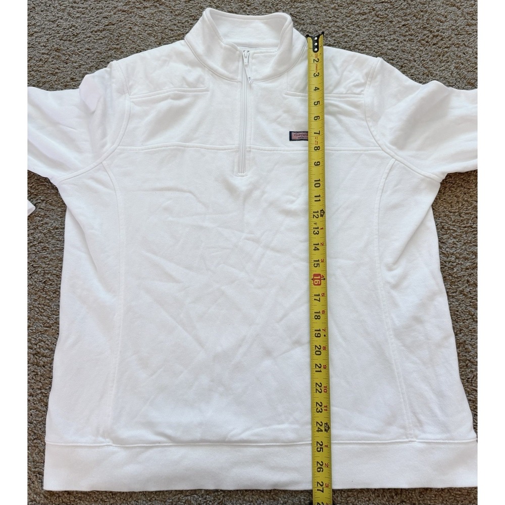 Vineyard Vines Women's Shep Shirt White Solid 1/4 Zip Pullover Size XL - Picture 8 of 10